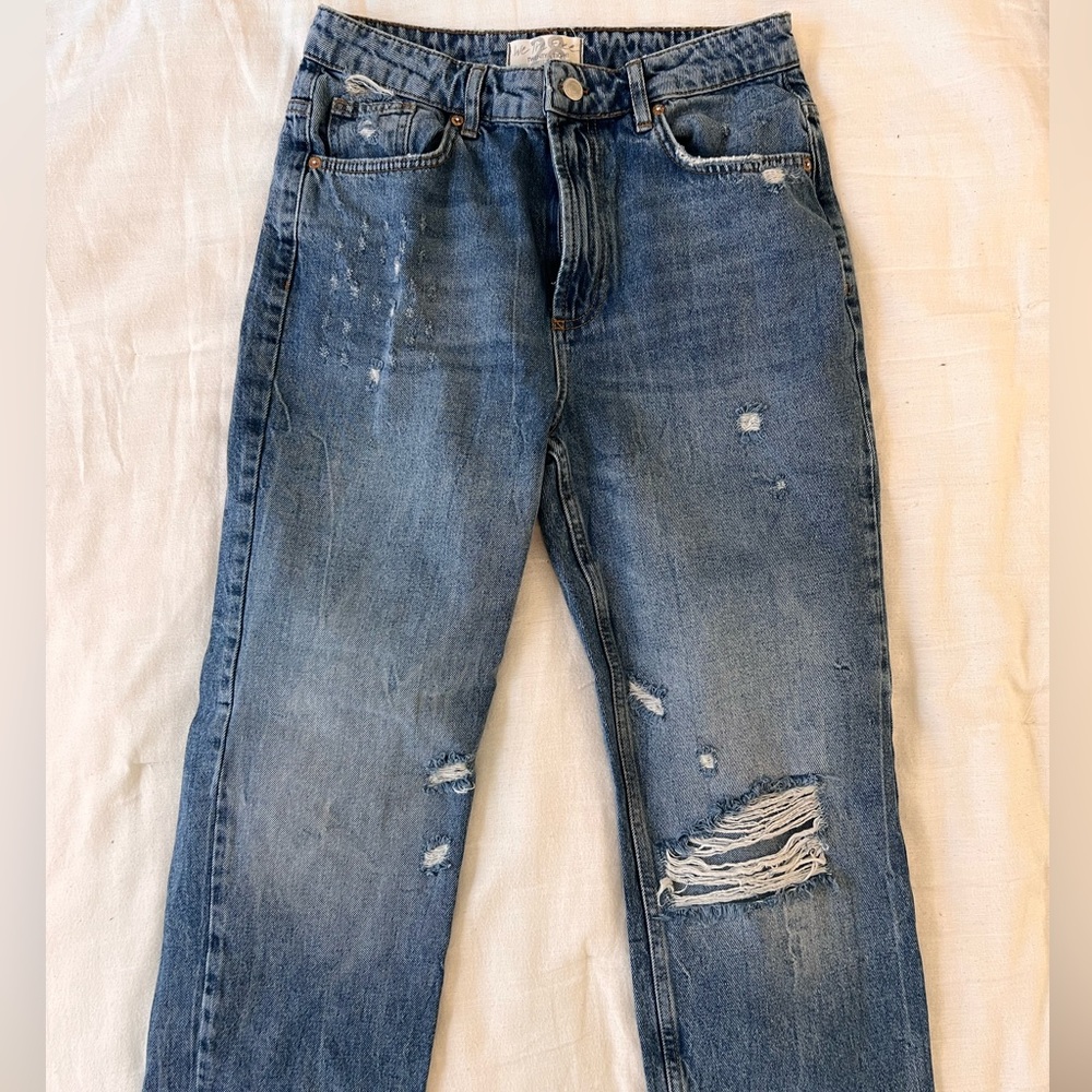 FREE PEOPLE straight leg light/medium wash denim size 28 - Picture 5 of 5